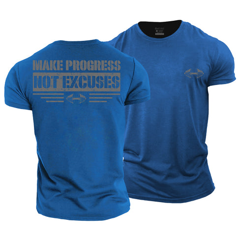 Men's Make Progress Not Excuses Cotton T-Shirt
